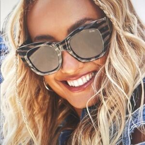 Black and Gray Oversized Cat-Eye Sunglasses
